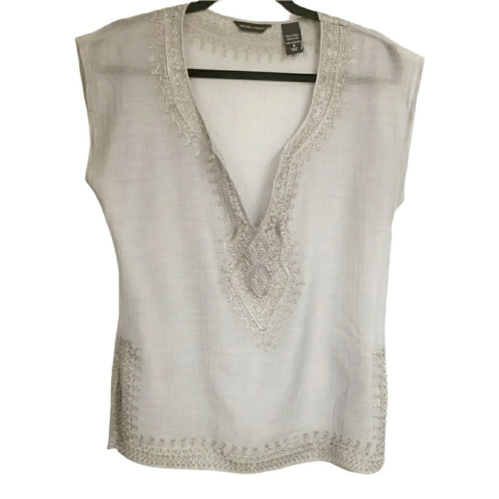 New York & Company Sleeveless Rayon Blouse Women's Size Small (Oversized)